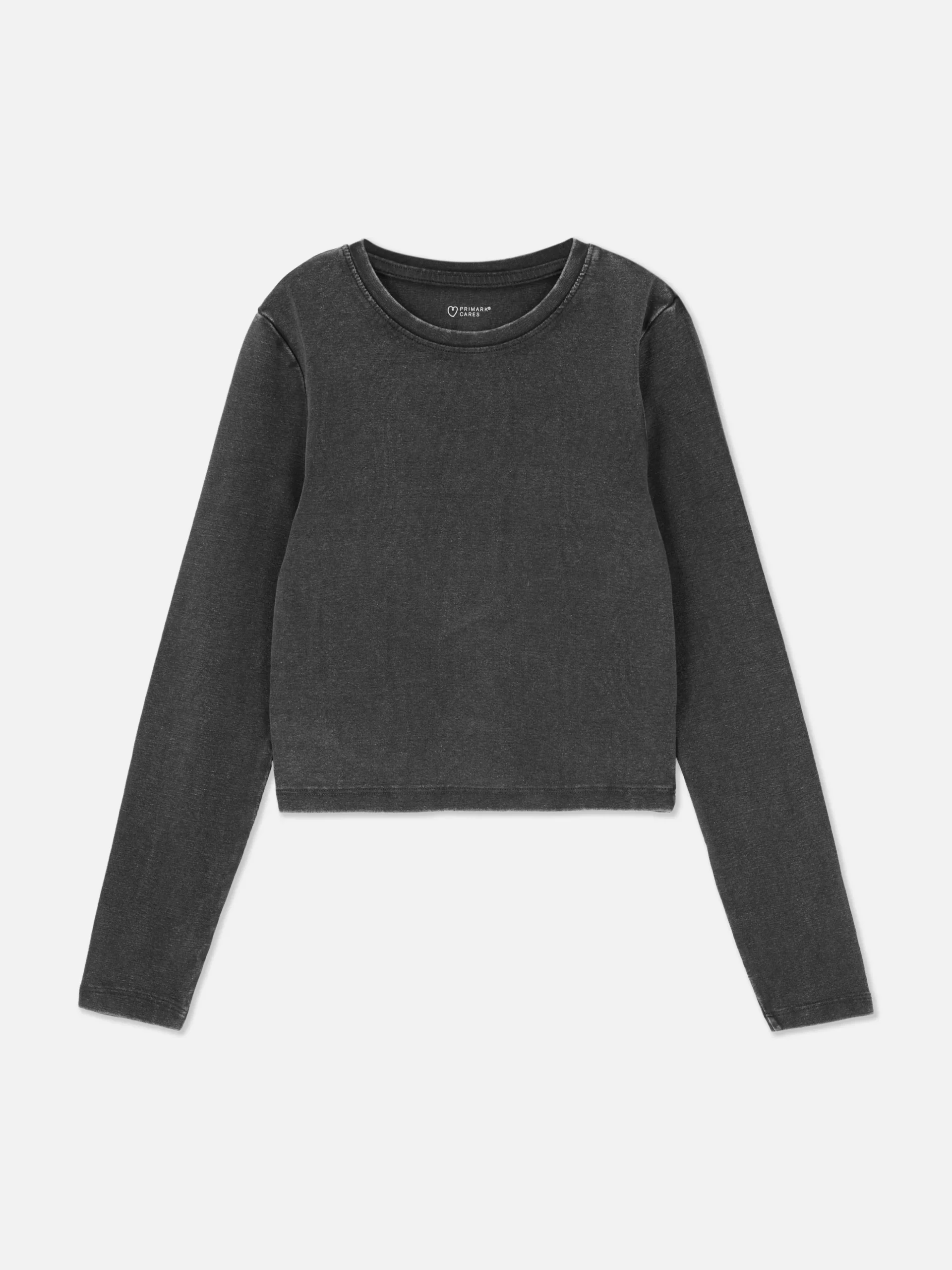 Acidwash T-shirt Met Lange Mouwen