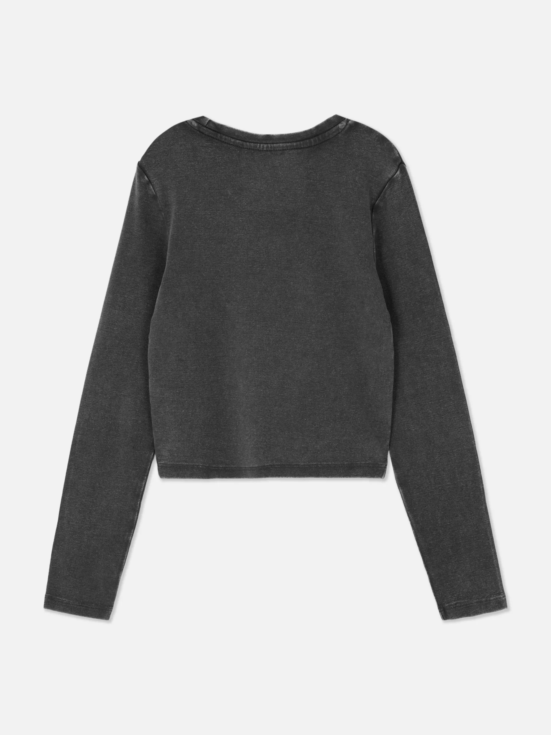 Acidwash T-shirt Met Lange Mouwen