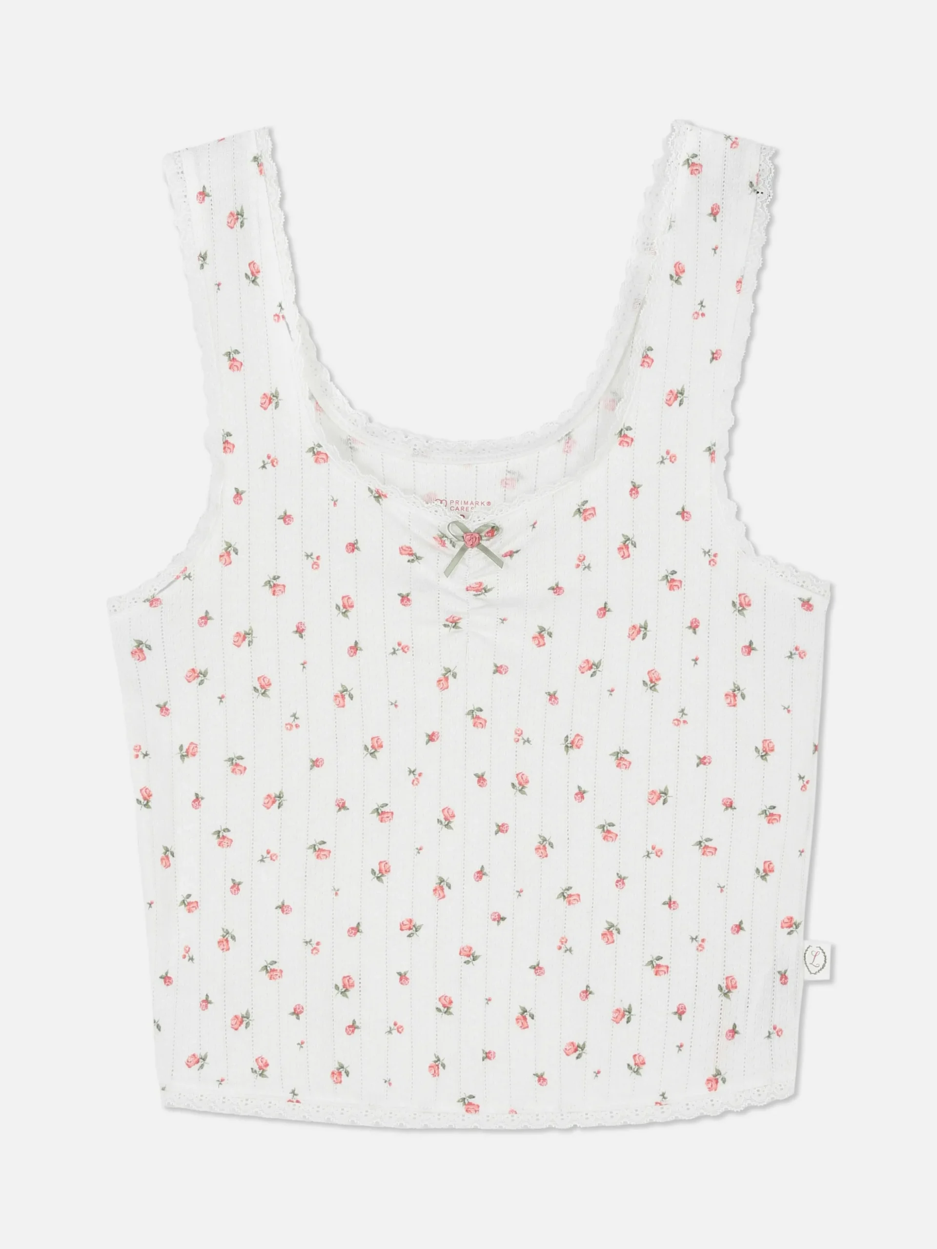Ajour Pyjamatanktop Met Rozenprint