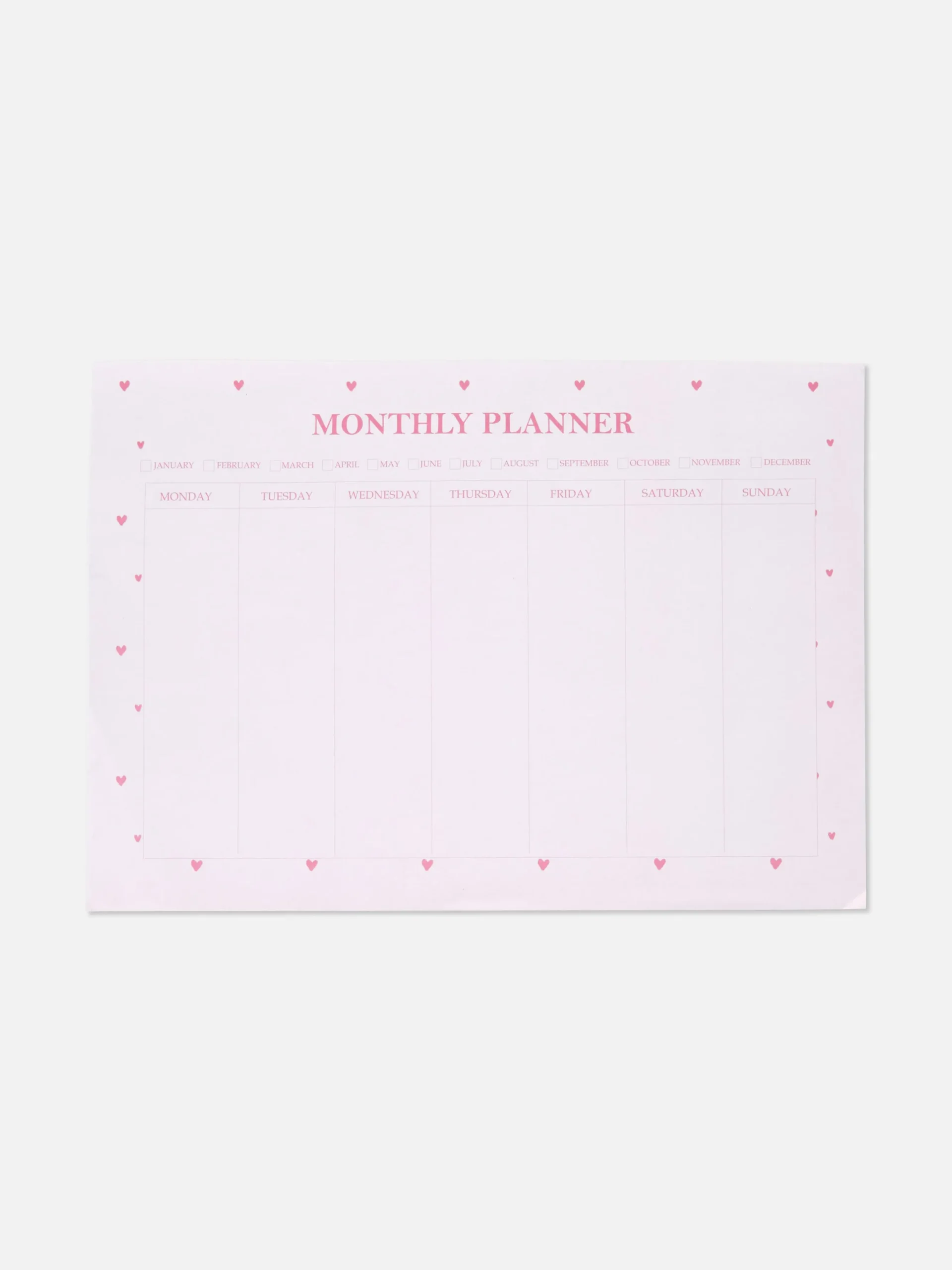 A4-maandplanner Met Hartpatroon