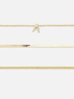 Armbanden Met Initiaal Met Stras, Set Van 3