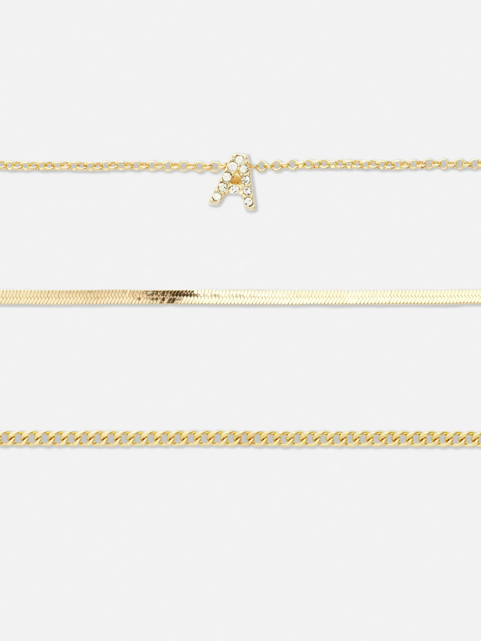 Armbanden Met Initiaal Met Stras, Set Van 3
