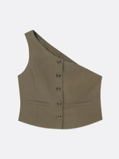 Asymmetrisch Gilet Met Blote Schouder Rita Ora