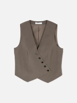 Asymmetrisch Gilet Met Knopen Aan De Voorkant