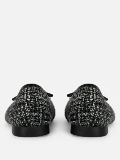 Ballerina's Van Bouclé Met Contrasterend Neusstuk