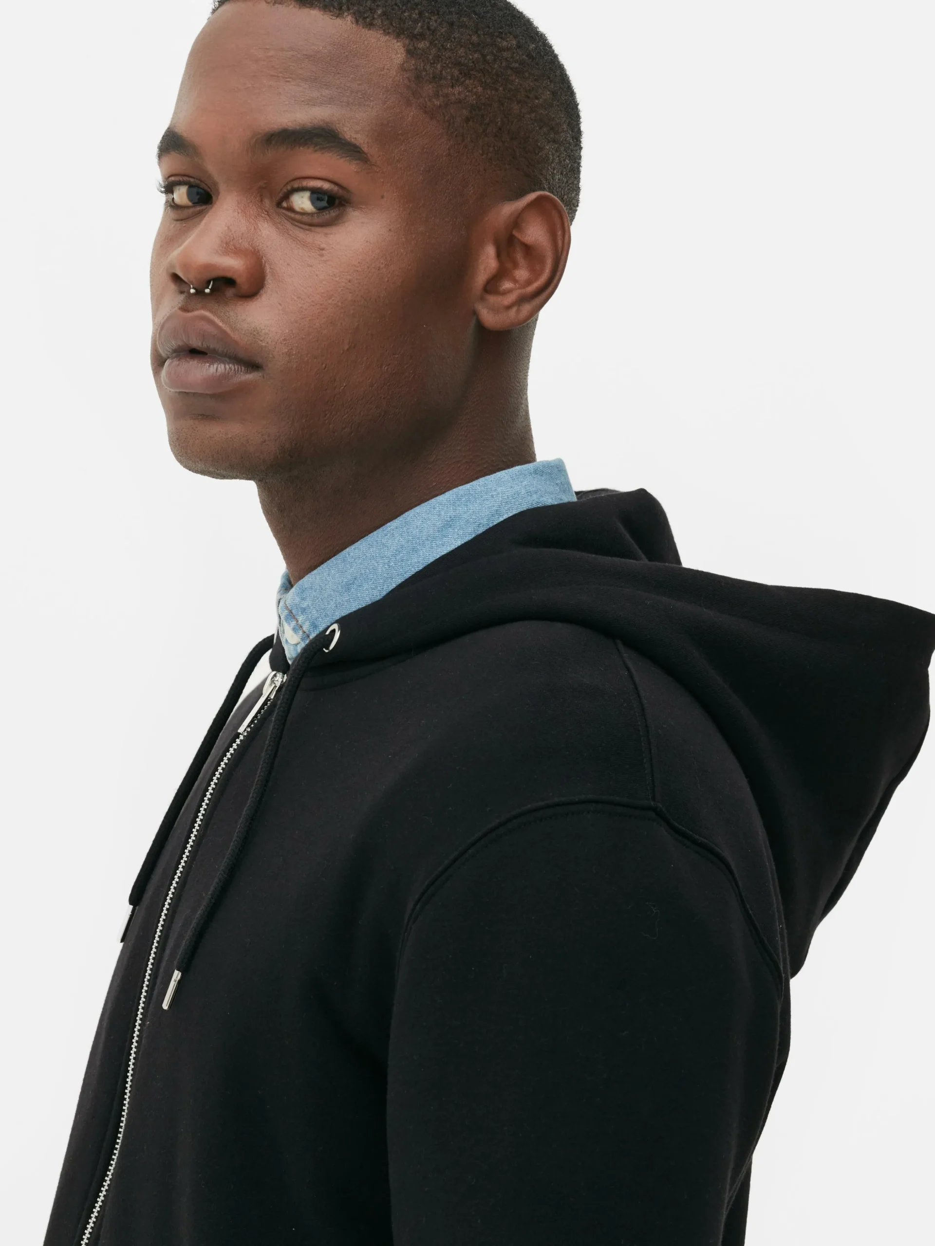 Basic Hoodie Met Lange Rits