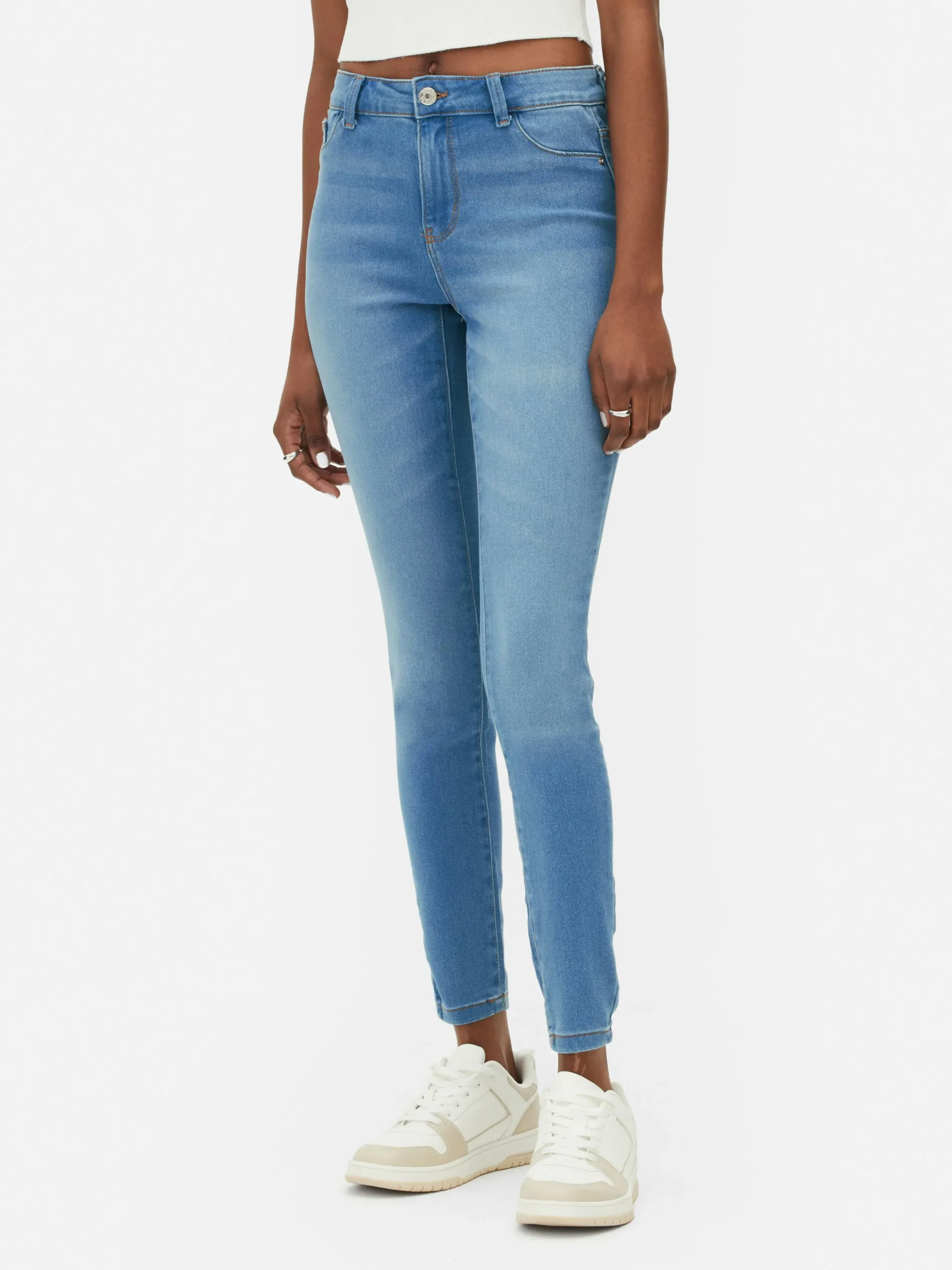 Basic Skinny Jeans Met Halfhoge Taille
