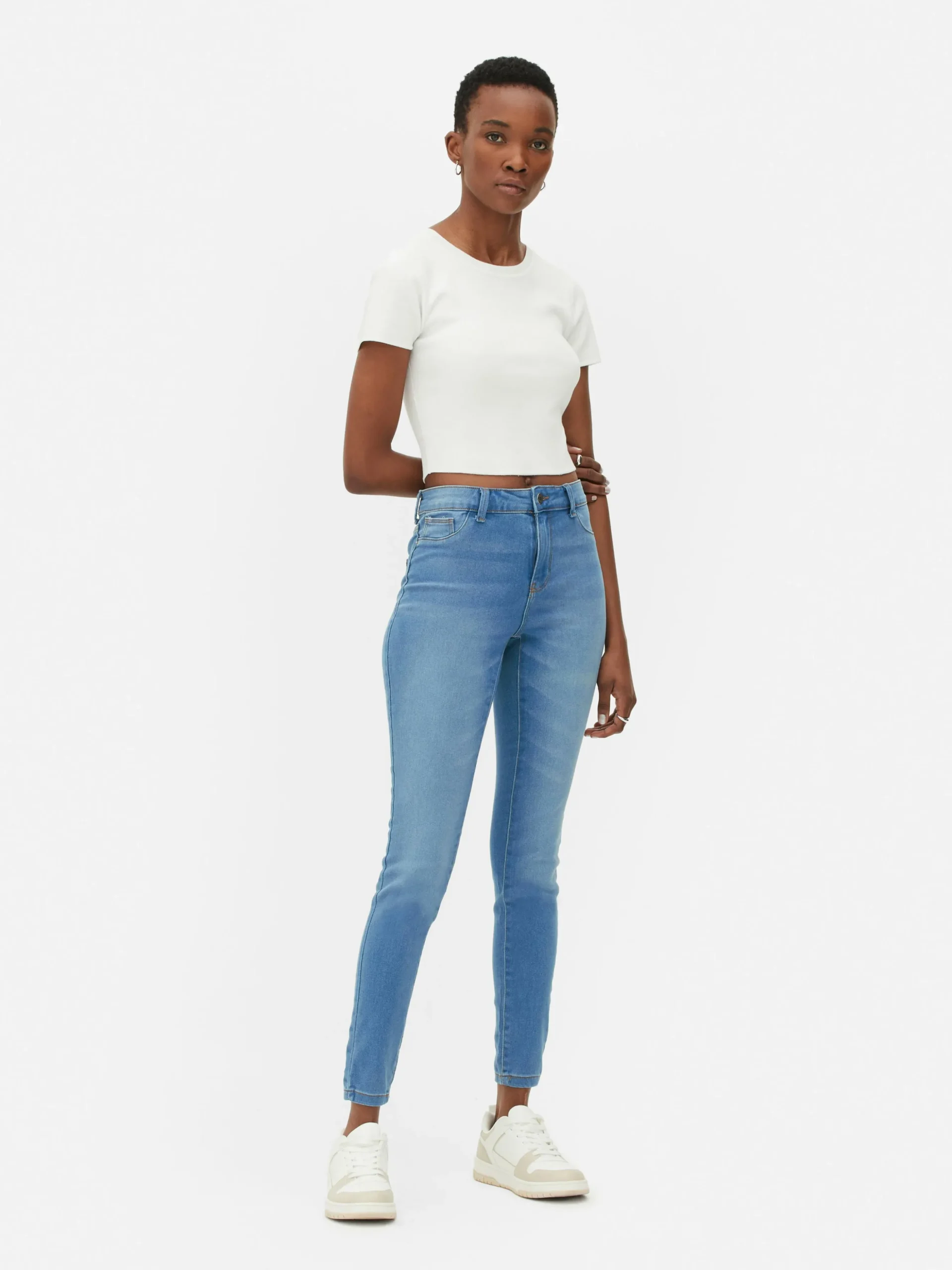 Basic Skinny Jeans Met Halfhoge Taille