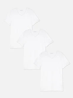 Basic T-shirts Met V-hals, Set Van 3