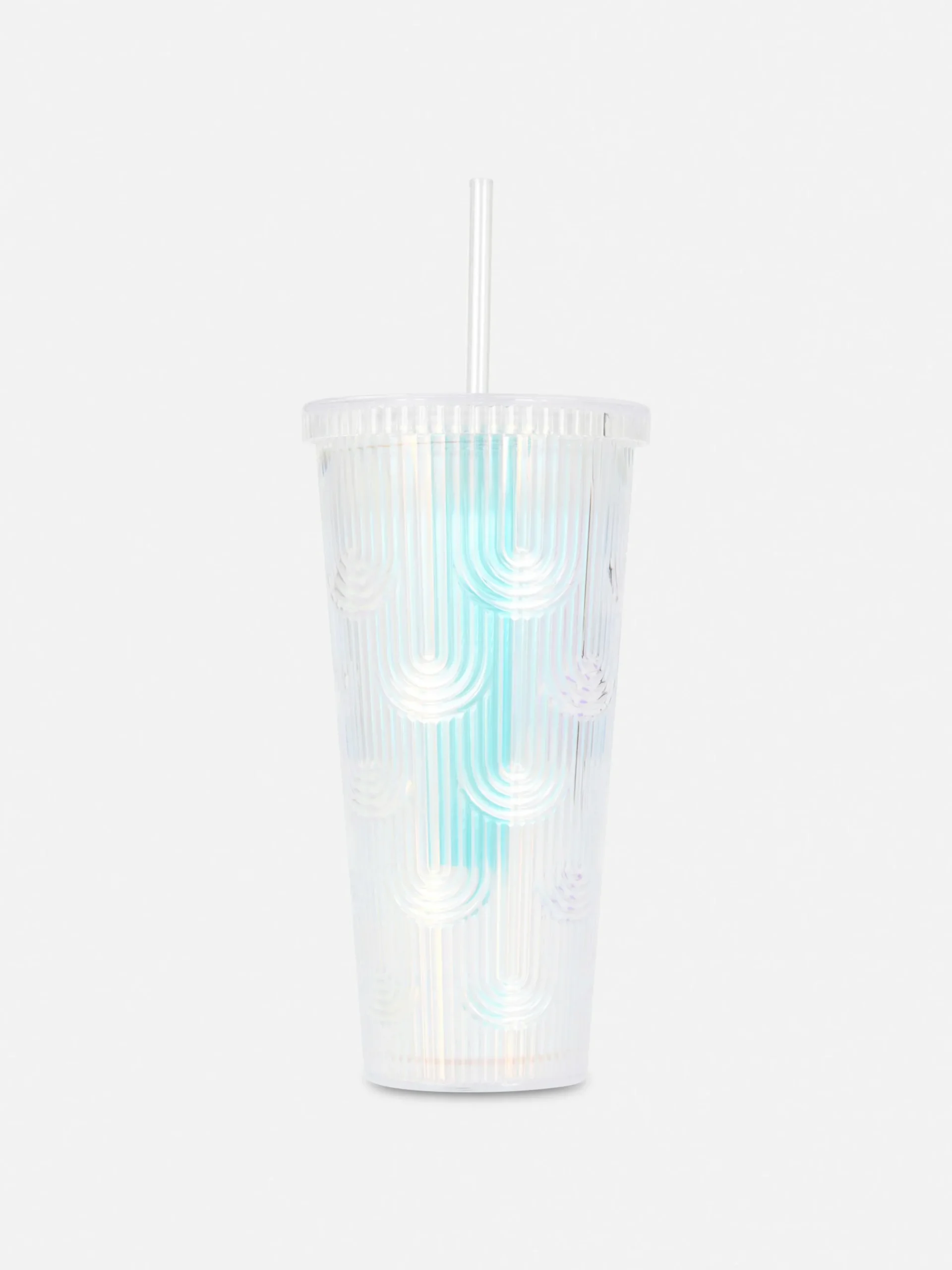 Beker Met Reliëfprint En Rietje