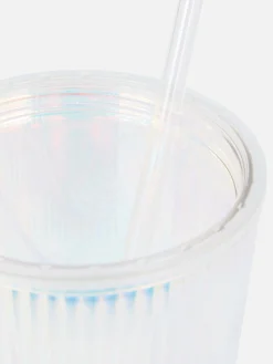 Beker Met Reliëfprint En Rietje