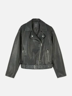 Bikerjack Van Imitatieleer Met Scheuren En Gaten