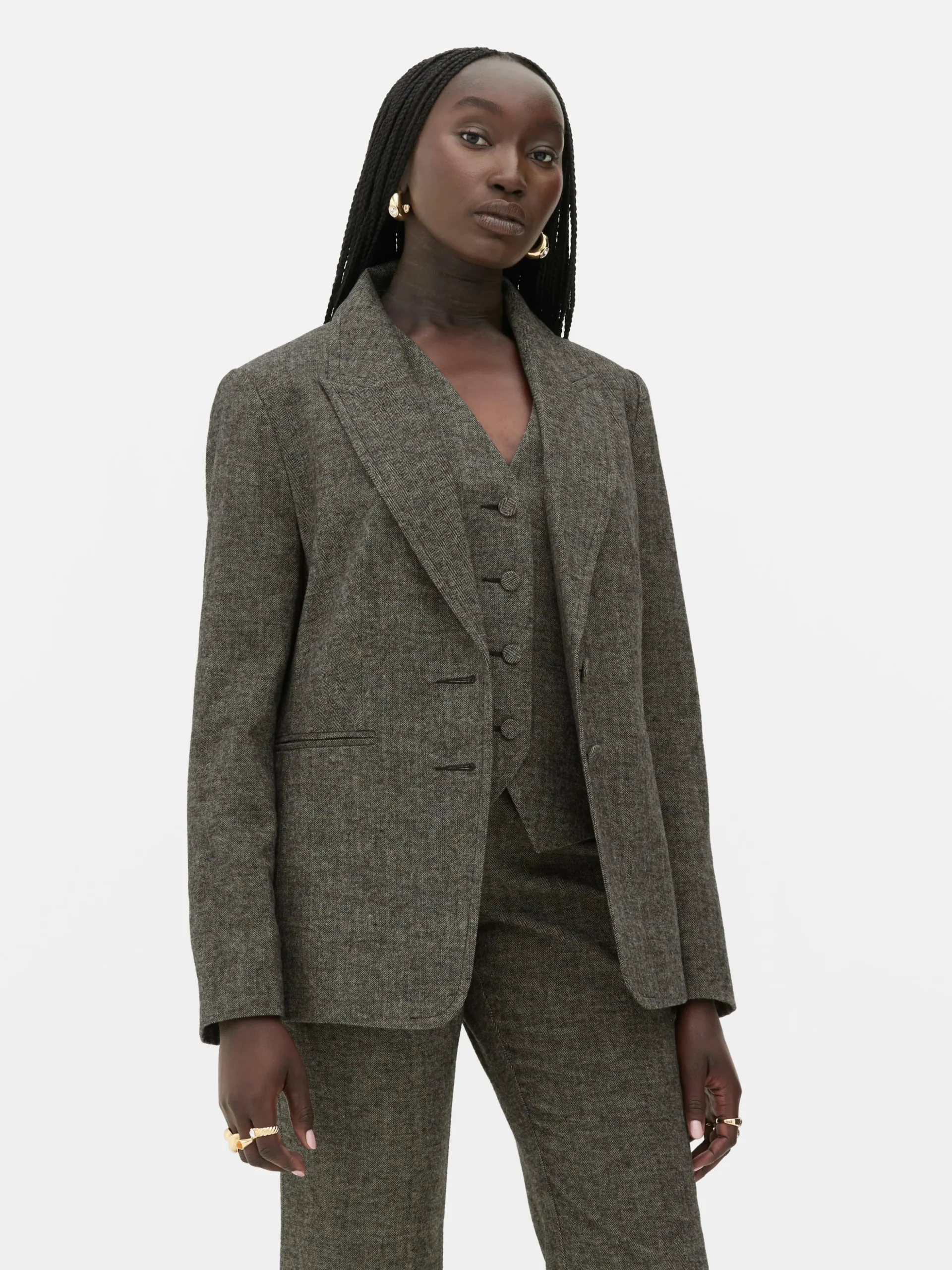 Blazer Met Visgraatmotief Rita Ora