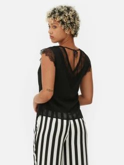 Blouse Met Kanten Rand Beetlejuice X Colleen Atwood