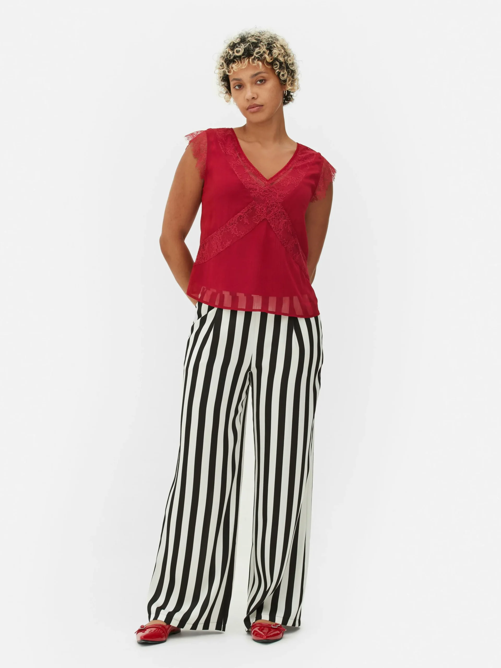 Blouse Met Kanten Rand Beetlejuice X Colleen Atwood