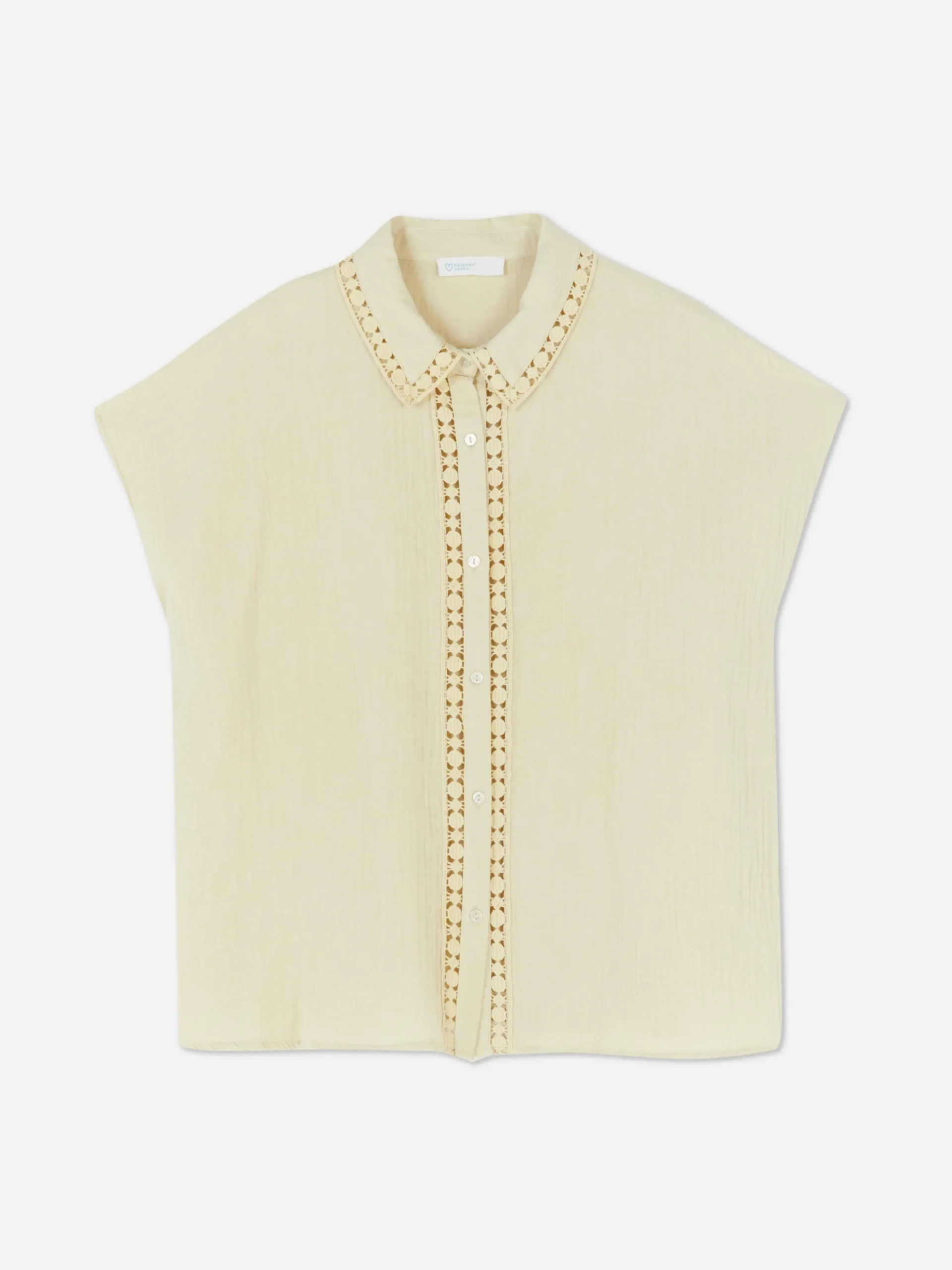Blouse Met Korte Mouwen En Gehaakte Details