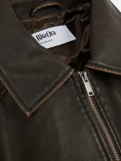 Bomberjack Van Imitatieleer Met Scheuren Rita Ora