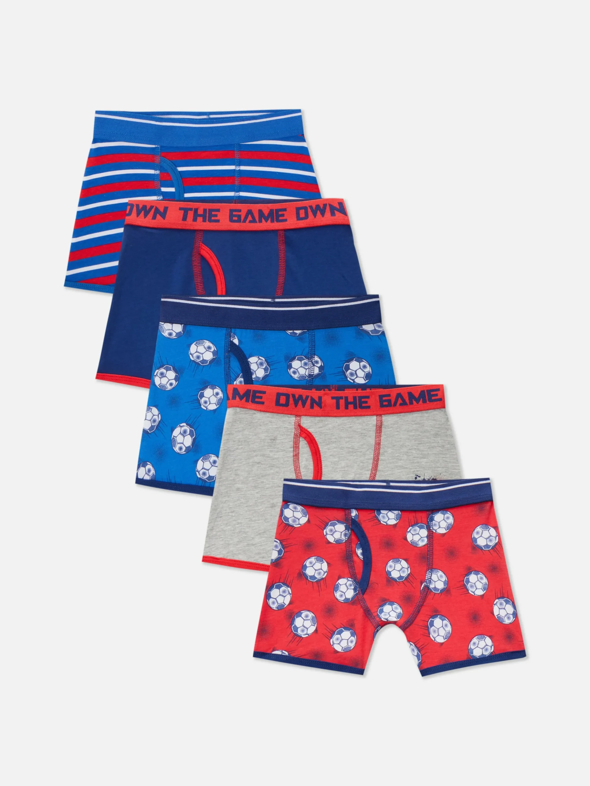 Boxershorts Met Voetbalprint, Set Van 5