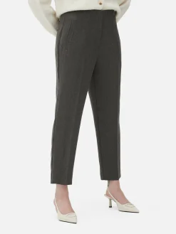 Broek Met Hoge Taille En Ingestikte Plooitjes