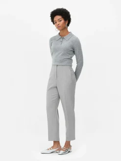 Broek Met Hoge Taille En Ingestikte Plooitjes