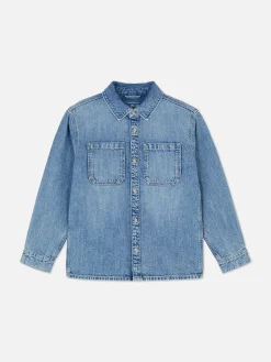 Denim Overhemd Met Lange Mouwen