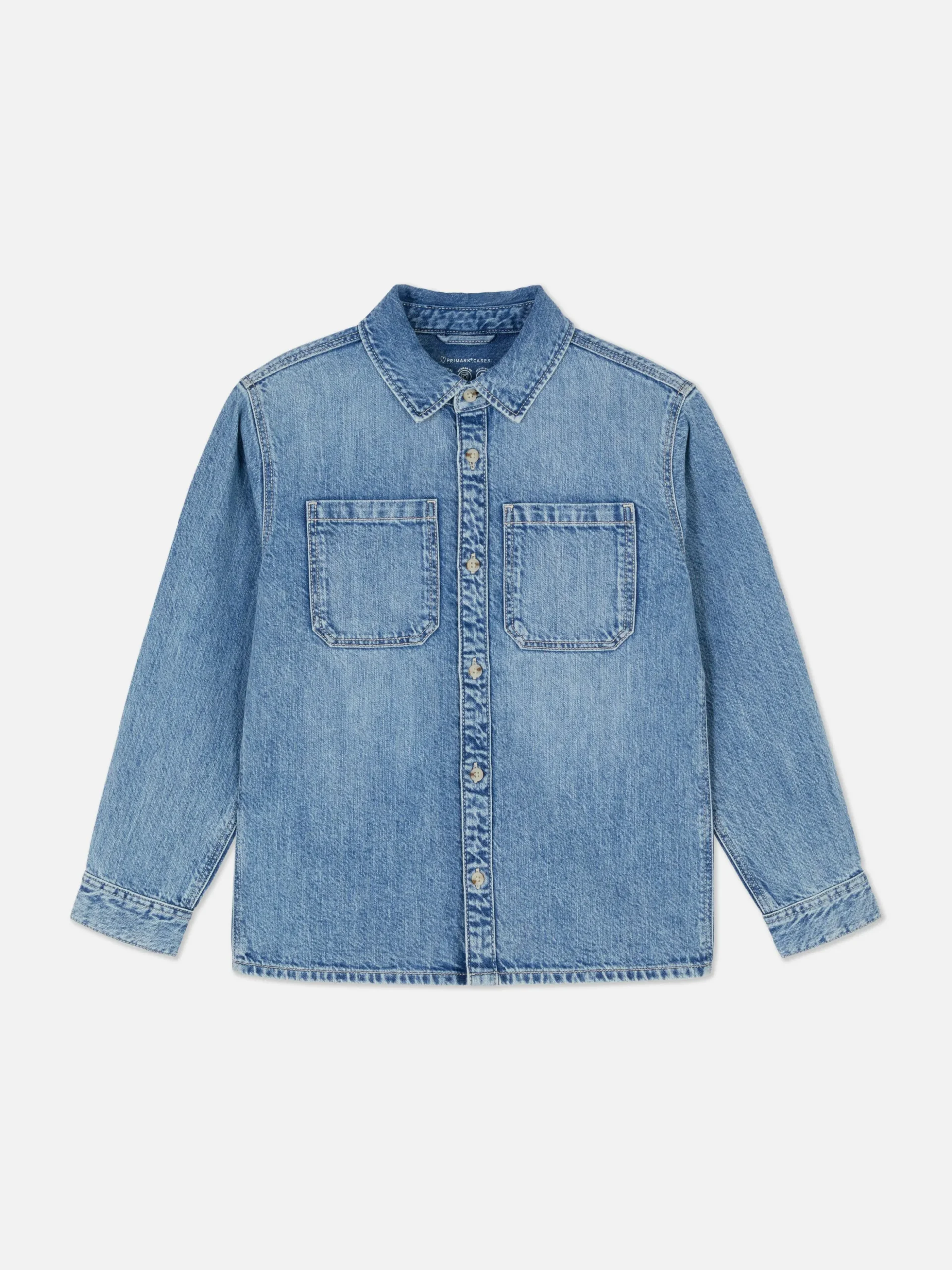 Denim Overhemd Met Lange Mouwen
