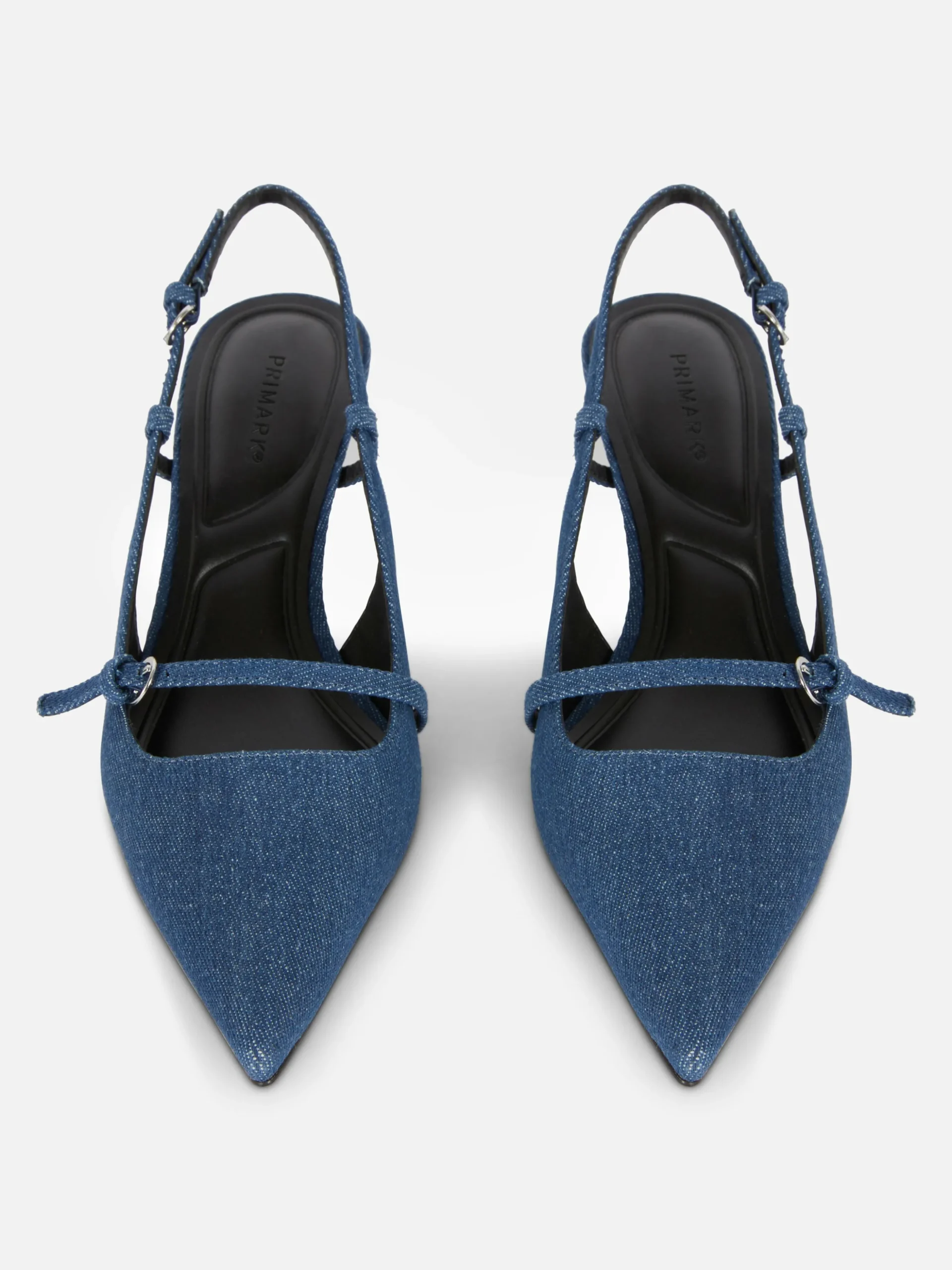 Denim Pumps Met Hakje En Gespriempje