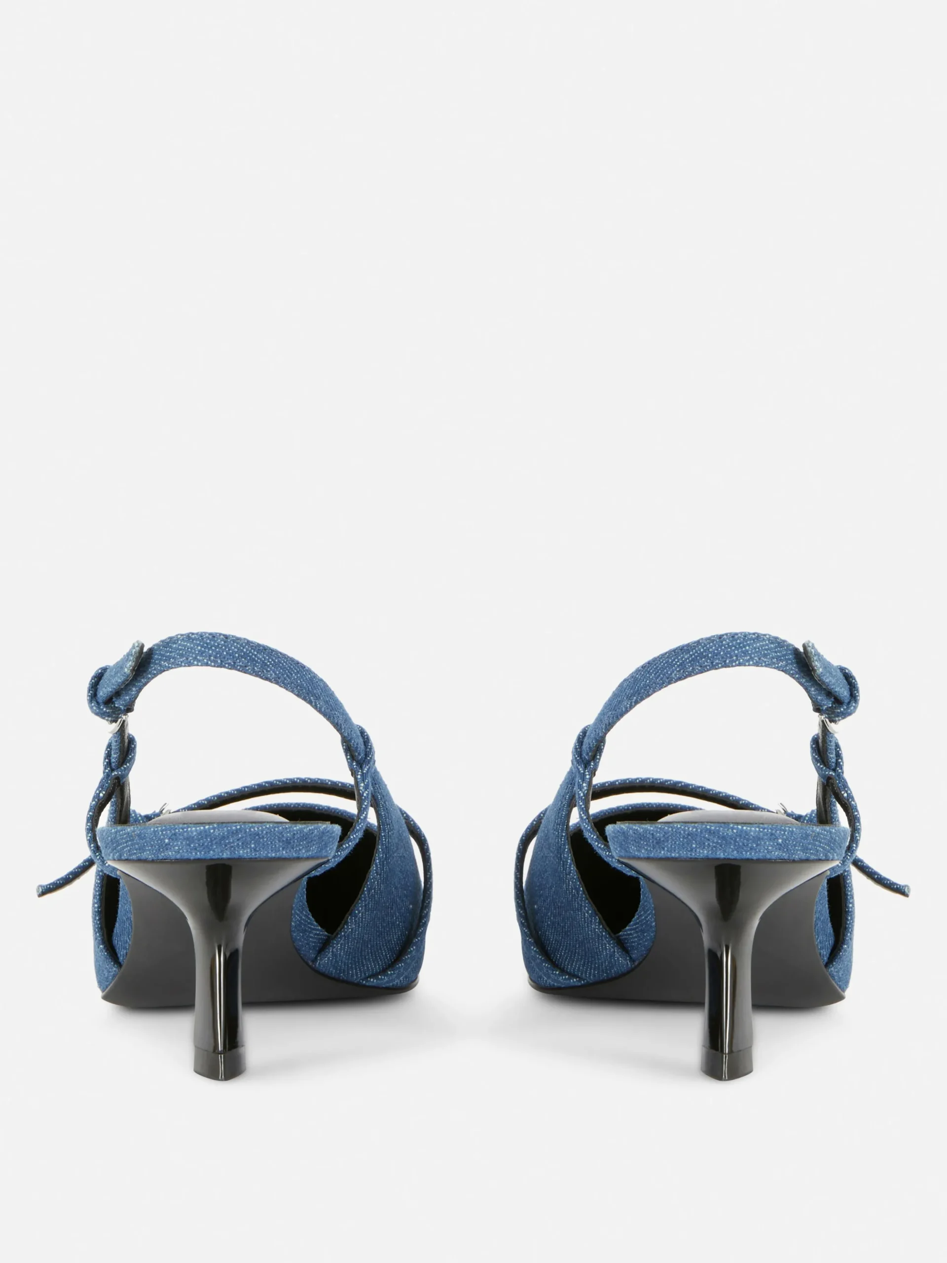 Denim Pumps Met Hakje En Gespriempje