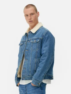 Denim Truckerjack Met Borgkraag