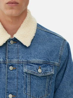 Denim Truckerjack Met Borgkraag