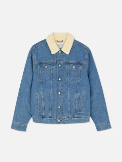 Denim Truckerjack Met Borgkraag