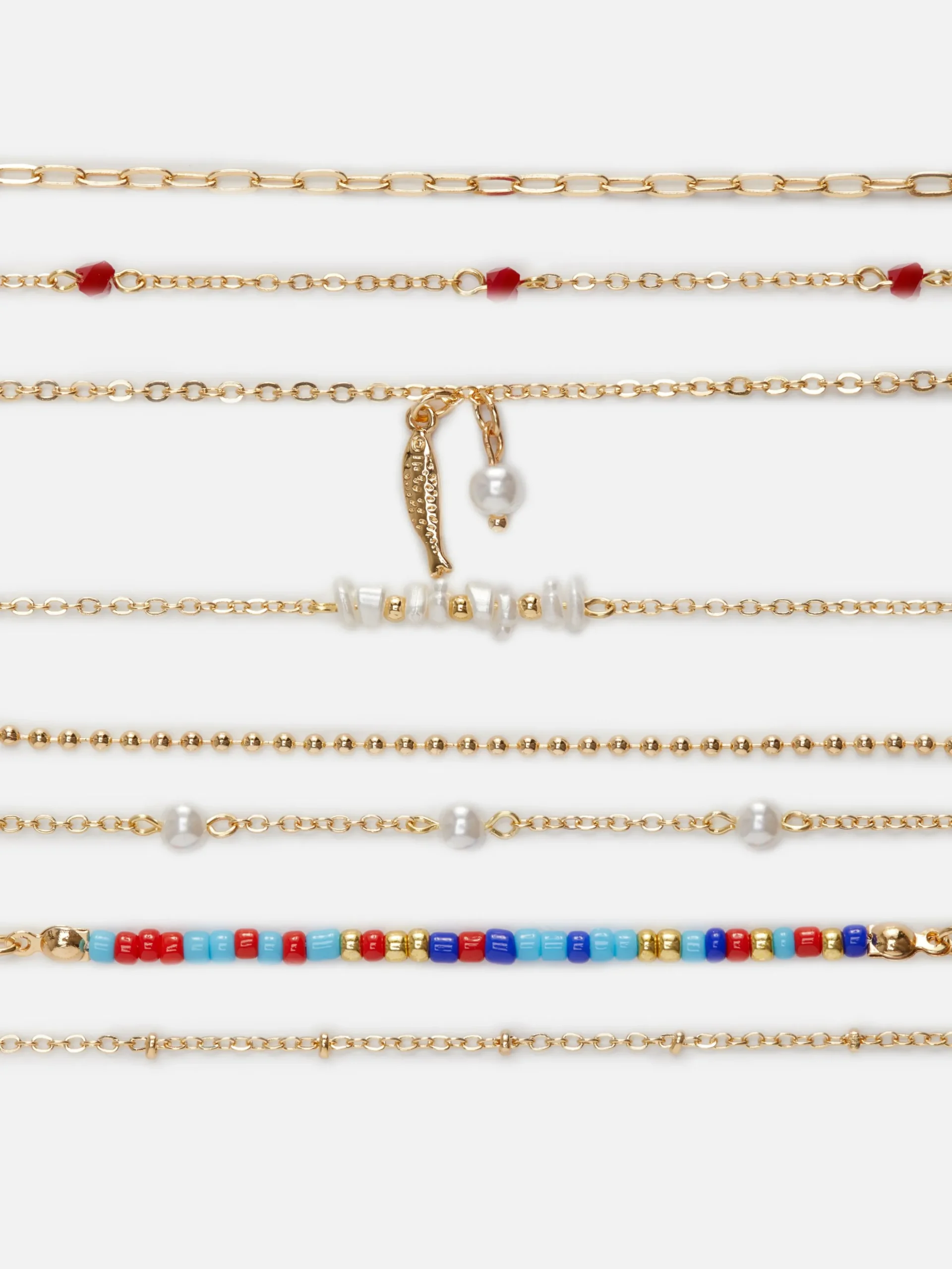Diverse Armbanden Met Imitatieparels, Set Van 8