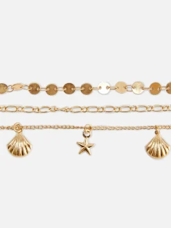 Diverse Enkelbandjes Met Zeethema, Set Van 3
