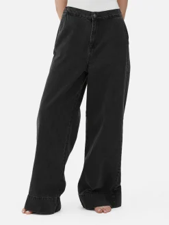Elastische Jeans Met Wijde Pijpen