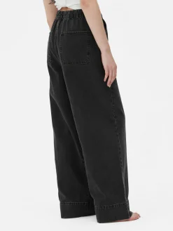 Elastische Jeans Met Wijde Pijpen