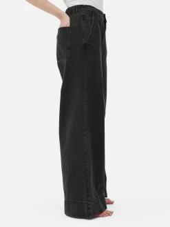 Elastische Jeans Met Wijde Pijpen