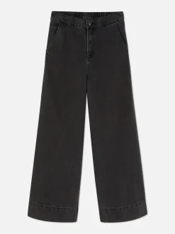 Elastische Jeans Met Wijde Pijpen