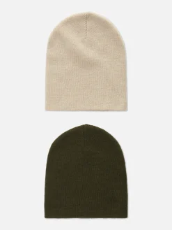 Fijngebreide Beanies, Set Van 2