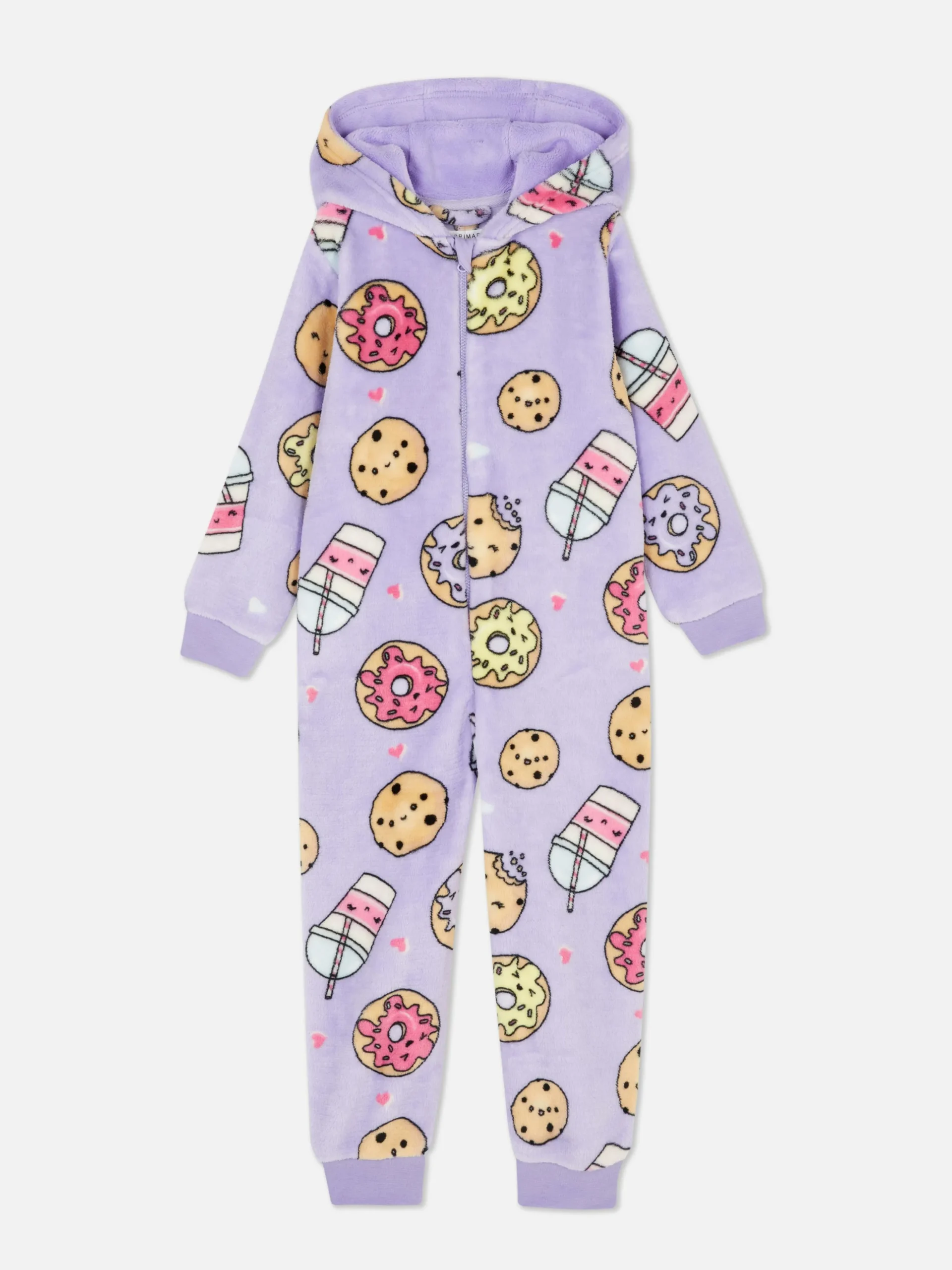 Fleece Onesie Met Voedselpatroon