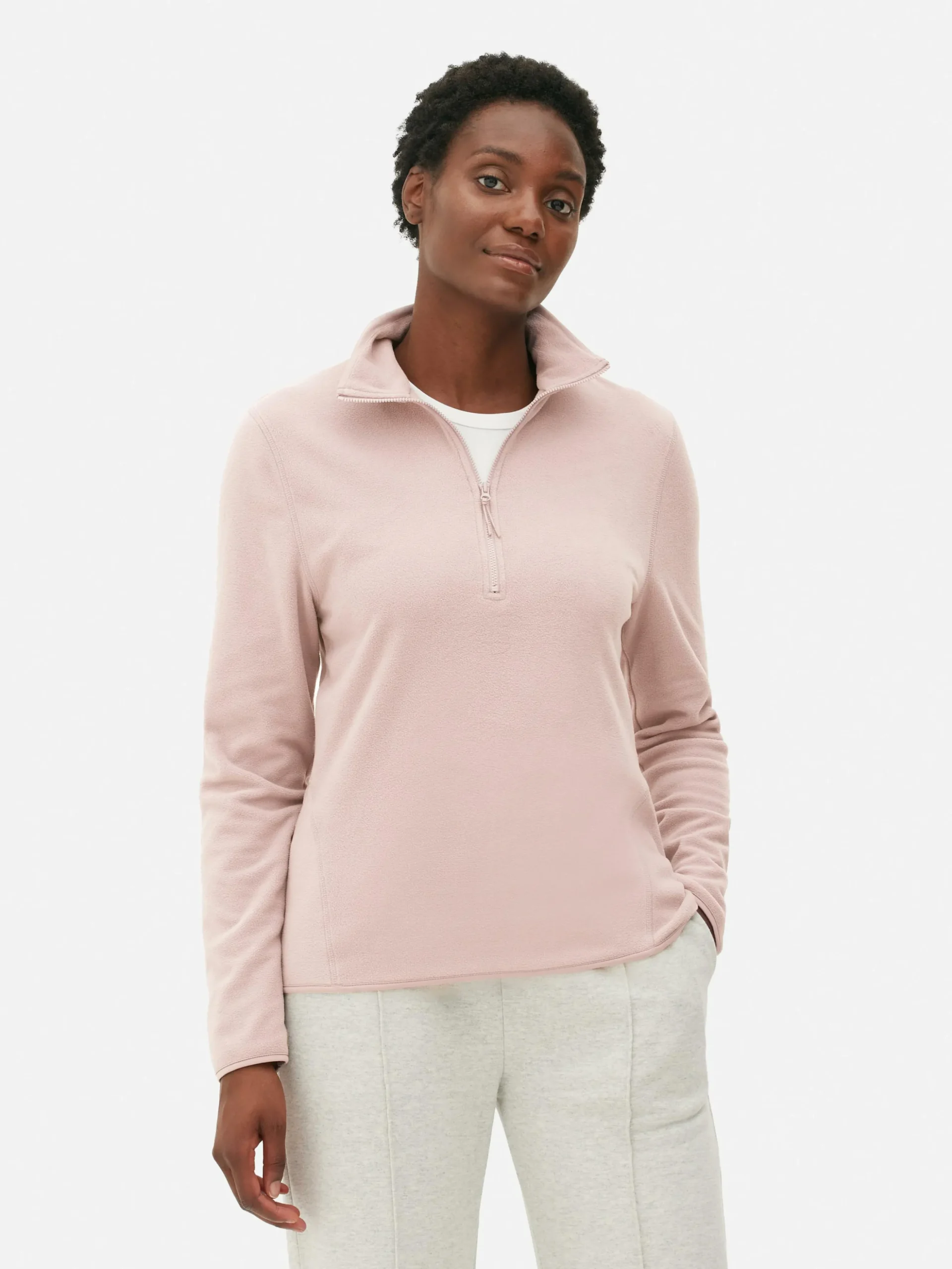 Fleece Trui Met Halve Rits