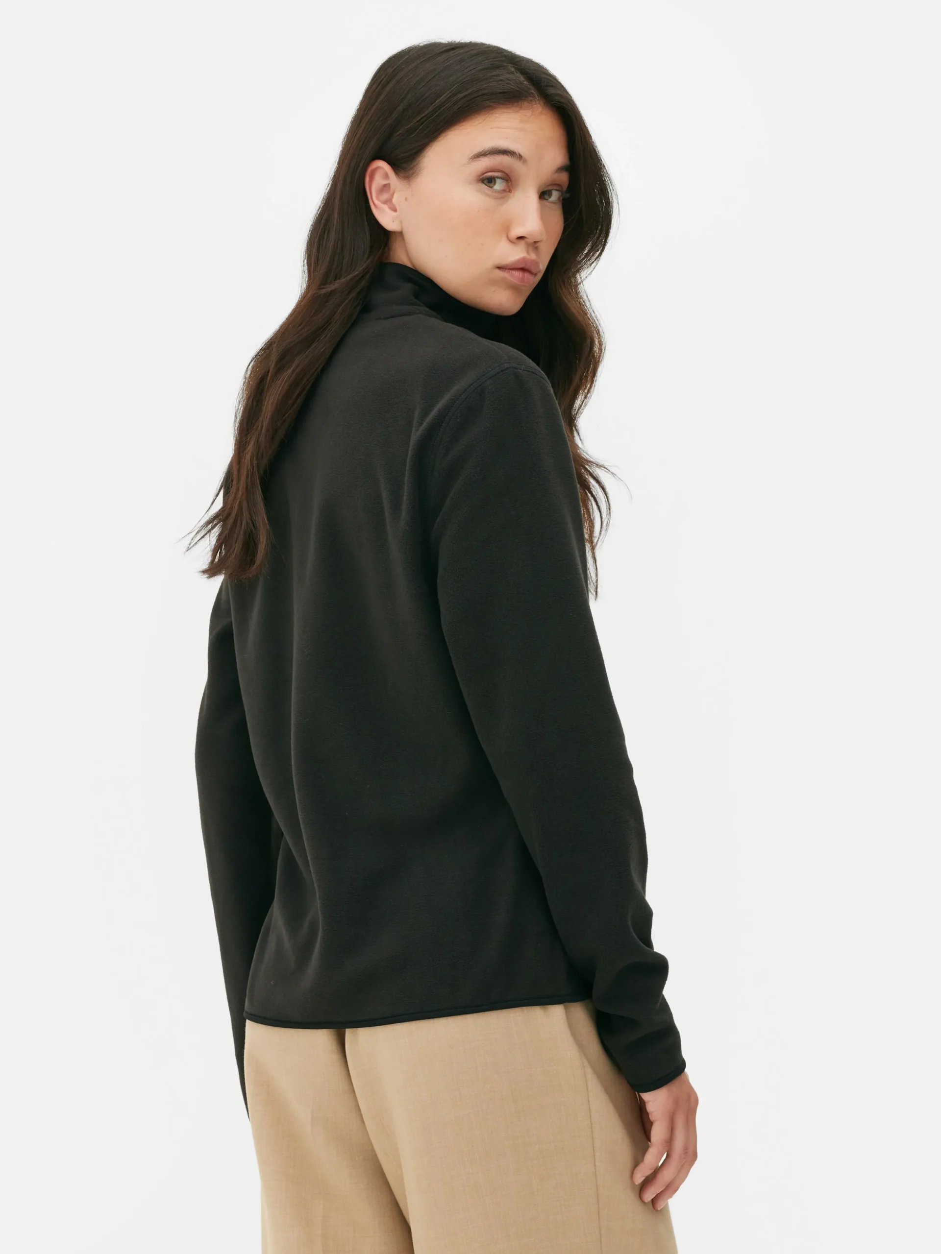 Fleece Trui Met Halve Rits