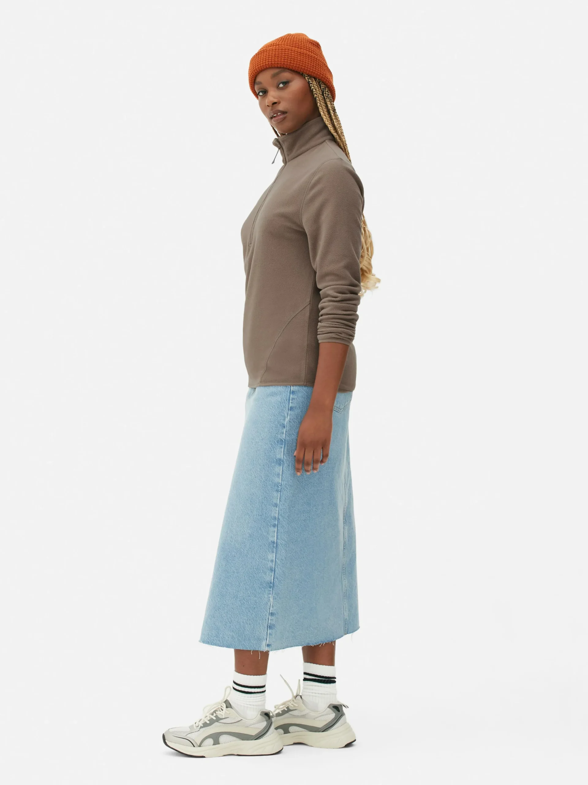 Fleece Trui Met Halve Rits