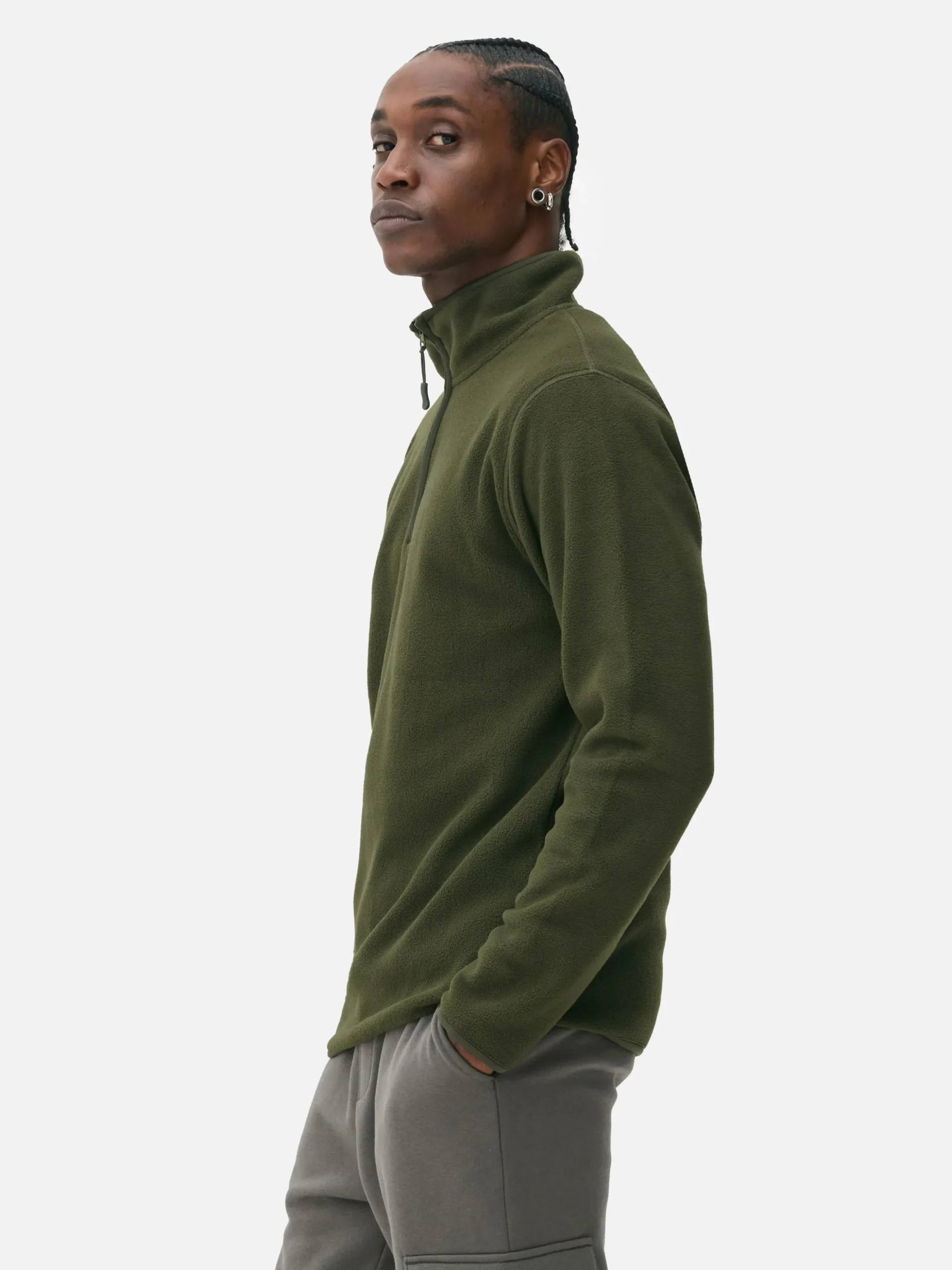 Fleece Trui Met Korte Rits