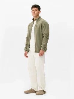 Fleece Trui Met Rits En Opstaande Kraag