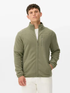 Fleece Trui Met Rits En Opstaande Kraag