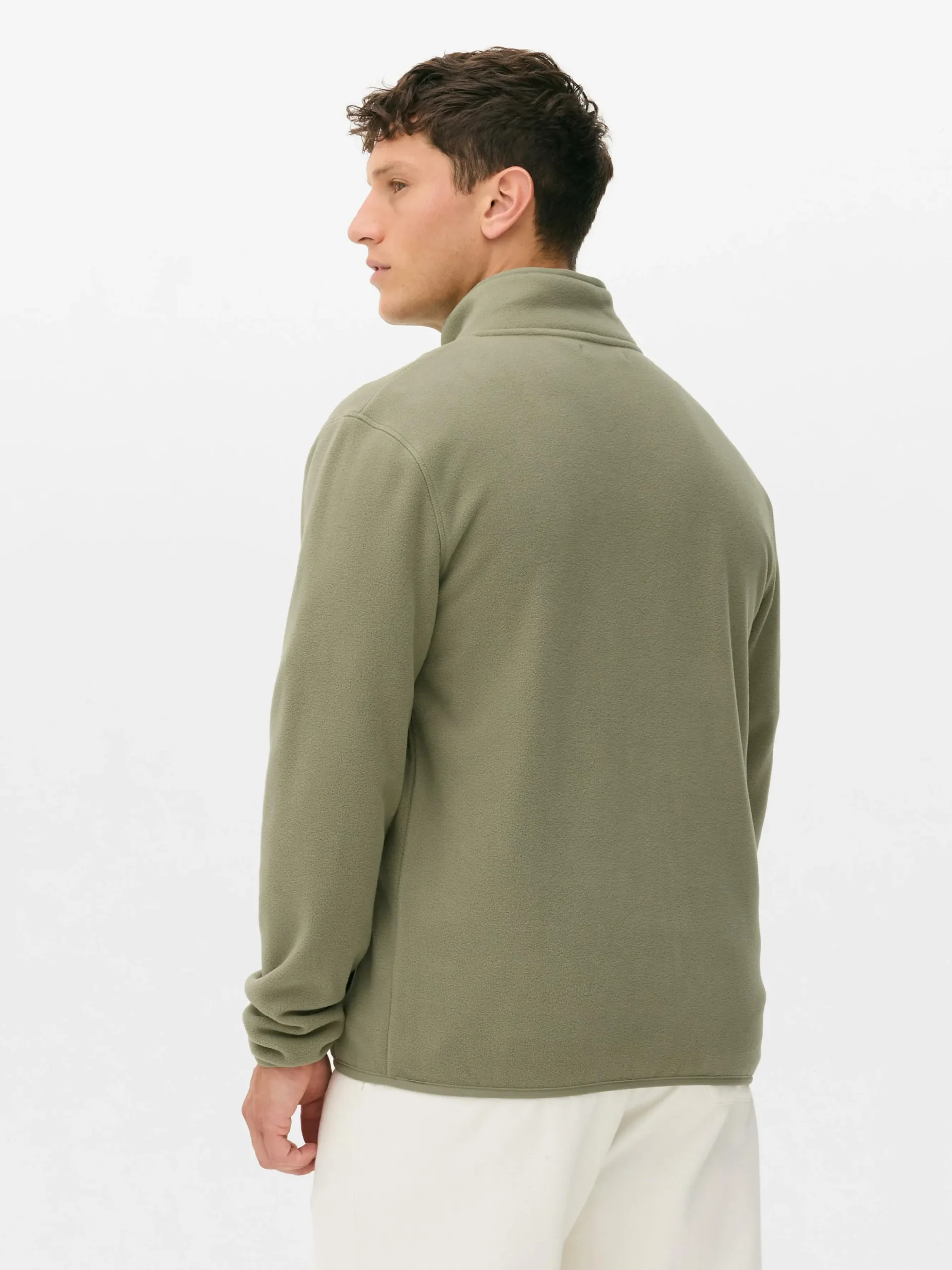Fleece Trui Met Rits En Opstaande Kraag
