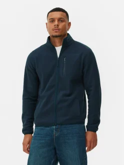 Fleece Trui Met Rits En Opstaande Kraag