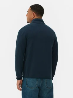 Fleece Trui Met Rits En Opstaande Kraag