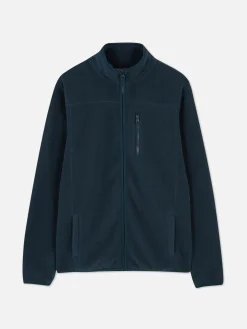 Fleece Trui Met Rits En Opstaande Kraag
