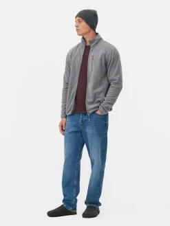 Fleece Trui Met Rits En Opstaande Kraag